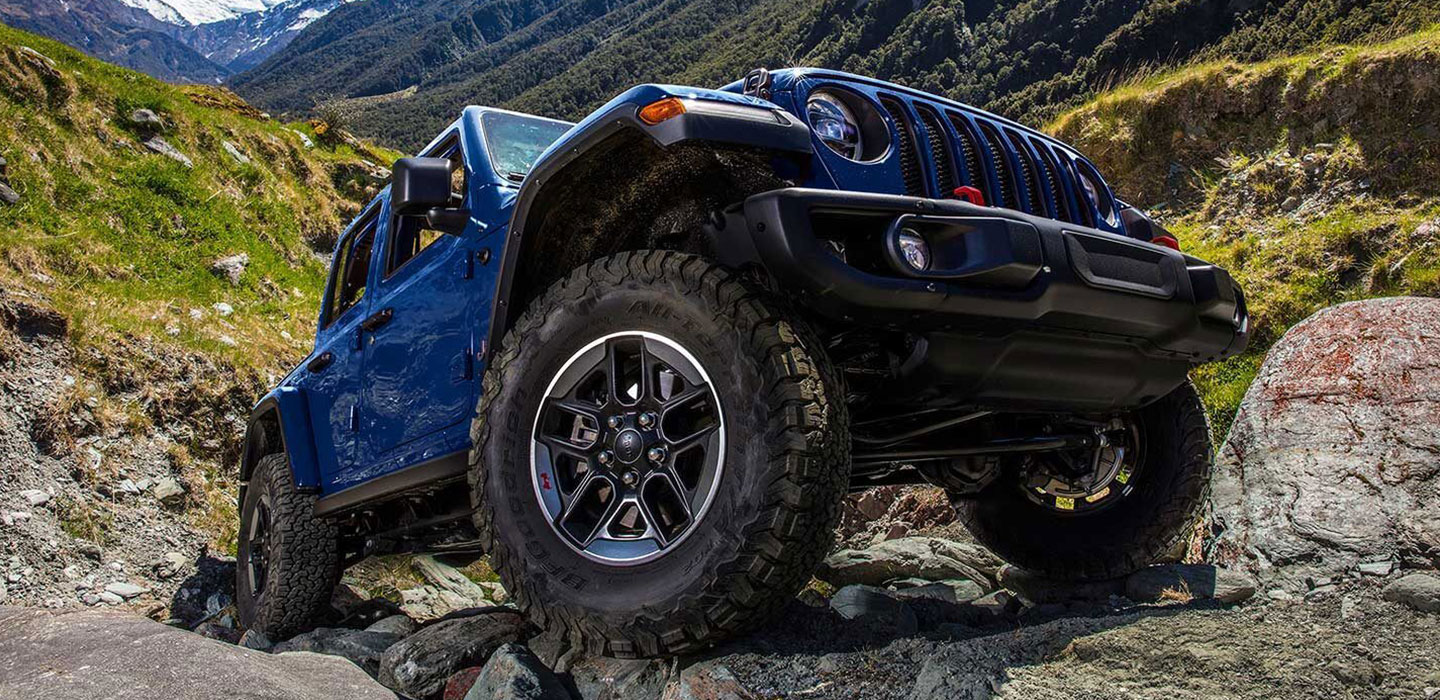 Blue Jeep Wrangler Unlimited